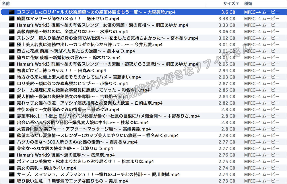 管理人がDLしたフルハイビジョン動画たち