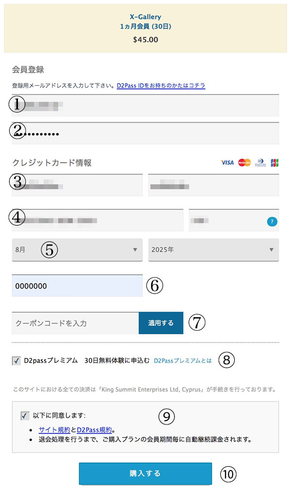 X-galleryの入会の流れを図解します。